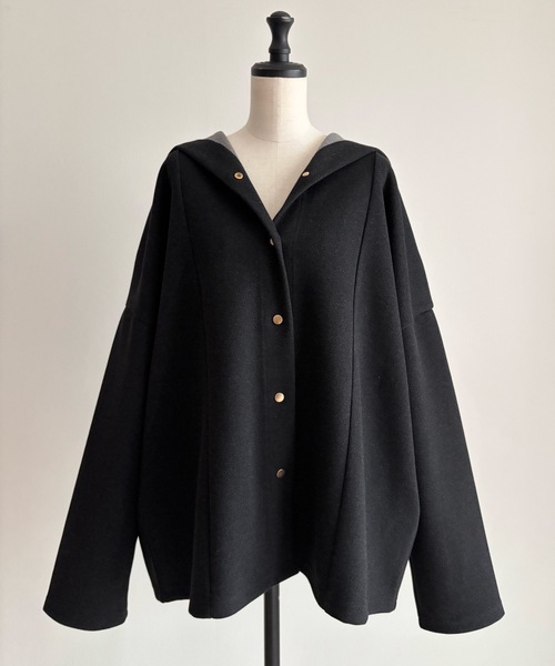 Emma Taylor（エマテイラー）の「ヘリンボーンフーディ―コート（その他アウター・レディース・ブラック/ライトベージュ・FREE）」の17枚目の写真