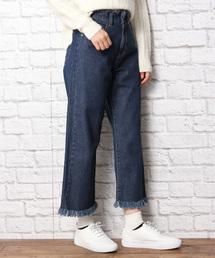 LOWRYS FARM | フリンジデニムクロップド　707488(デニムパンツ)