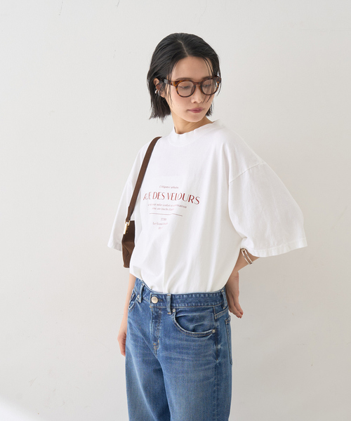 Rouge vif Anna(ルージュヴィフアンナ)の「ピグメントロゴBIG Tシャツ(Tシャツ/カットソー・レディース・クリーム/ホワイト・フリー)」の3枚目の写真
