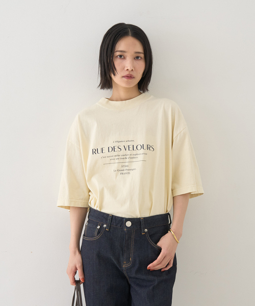 Rouge vif Anna(ルージュヴィフアンナ)の「ピグメントロゴBIG Tシャツ(Tシャツ/カットソー・レディース・クリーム/ホワイト・フリー)」の6枚目の写真