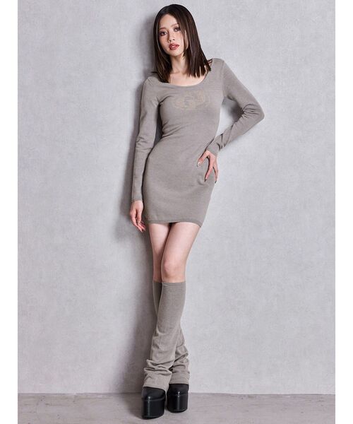 GYDA(ジェイダ)の「レッグウォーマーSET GD インターシャニットワンピース(ワンピース・レディース・ベージュ/グレー/ブラック・FREE)」の7枚目の写真