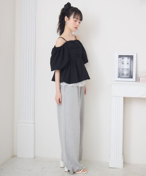 ems excite（エムズエキサイト）の「オフショルバルーンBL（シャツ/ブラウス・レディース・ホワイト/ブラック/ナチュラル・FREE）」の7枚目の写真