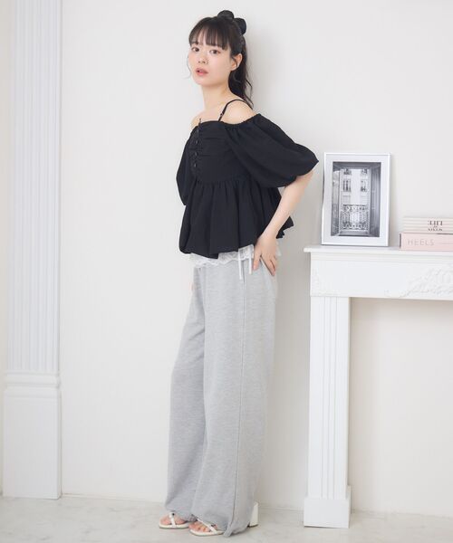 ems excite（エムズエキサイト）の「オフショルバルーンBL（シャツ/ブラウス・レディース・ホワイト/ブラック/ナチュラル・FREE）」の9枚目の写真