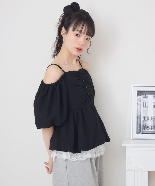 ems excite（エムズエキサイト）の「オフショルバルーンBL（シャツ/ブラウス・レディース・ホワイト/ブラック/ナチュラル・FREE）」の11枚目の写真