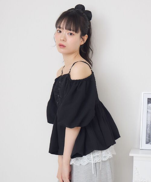 ems excite（エムズエキサイト）の「オフショルバルーンBL（シャツ/ブラウス・レディース・ホワイト/ブラック/ナチュラル・FREE）」の13枚目の写真