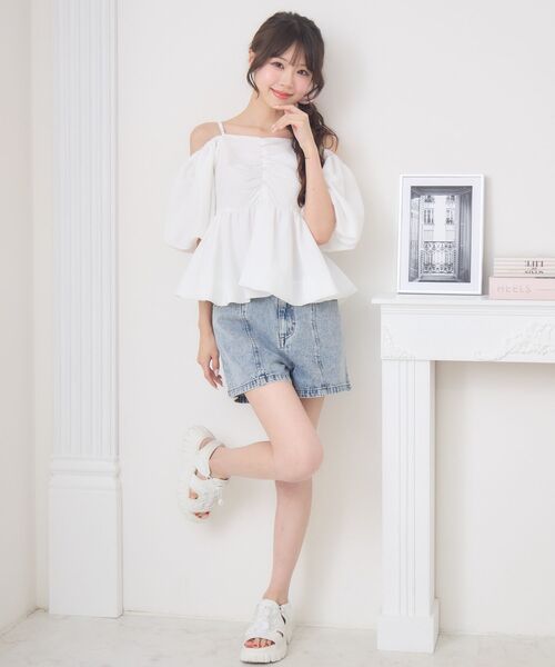 ems excite（エムズエキサイト）の「オフショルバルーンBL（シャツ/ブラウス・レディース・ホワイト/ブラック/ナチュラル・FREE）」の14枚目の写真