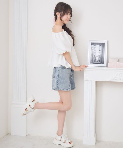 ems excite（エムズエキサイト）の「オフショルバルーンBL（シャツ/ブラウス・レディース・ホワイト/ブラック/ナチュラル・FREE）」の15枚目の写真