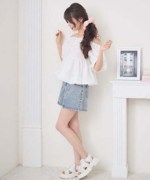 ems excite（エムズエキサイト）の「オフショルバルーンBL（シャツ/ブラウス・レディース・ホワイト/ブラック/ナチュラル・FREE）」の17枚目の写真