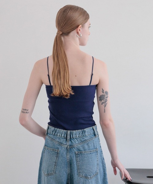 bijorie(ビジュリィ)の「【bijorie】ベストボディブラ リブベアキャミソール / カップ付きキャミソール / NEW BASIC 25SS(キャミソール・レディース・ネイビー/ブラック/オフホワイト・MEDIUM/LG/LARGE)」の9枚目の写真