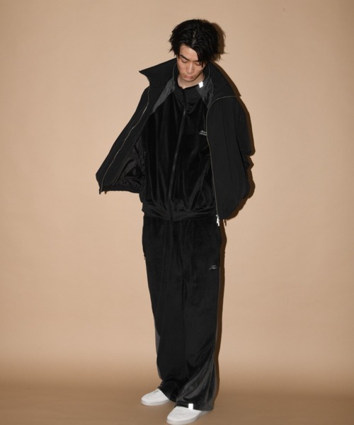 SUPERTHANKS（スーパーサンクス）の「ベロアコンビネーションブルゾンVelour Panel Stand-collar Blouson（ブルゾン・メンズ・ブラウン/ブラック×グレー/ブラック×ブラック・L/M/S）」の9枚目の写真