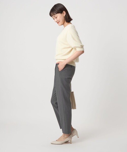 green label relaxing（グリーンレーベルリラクシング）の「［size SHORT/TALLあり］ダブルクロス テーパード パンツ ウォッシャブル ストレッチ（スラックス・レディース・ベージュ/ネイビー/ブラック/グレー・38/36/34/SHORT/46/44/42/40/TALL）」の13枚目の写真