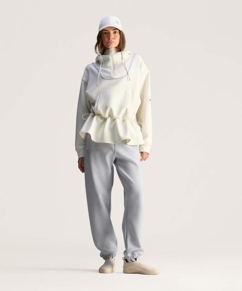 adidas by Stella McCartney（アディダスバイステラマッカートニー）の「adidas By Stella McCartney ペプラム フーディー / ハーフジップ / アディダス adidas（パーカー・レディース・ベージュ/ブラウン・LARGE/MEDIUM/SMALL/X-LARGE）」の9枚目の写真