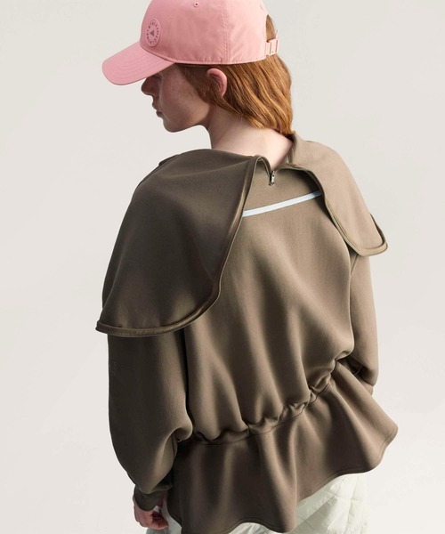 adidas by Stella McCartney（アディダスバイステラマッカートニー）の「adidas By Stella McCartney ペプラム フーディー / ハーフジップ / アディダス adidas（パーカー・レディース・ベージュ/ブラウン・LARGE/MEDIUM/SMALL/X-LARGE）」の16枚目の写真