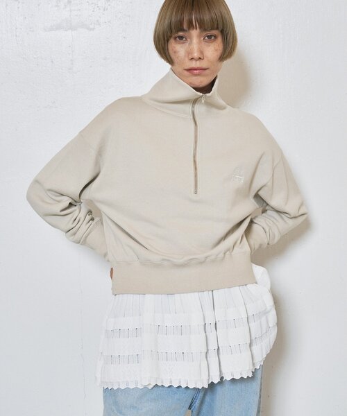 セール】ハーフジップロゴ裏毛プルオーバー（スウェット）｜Whim