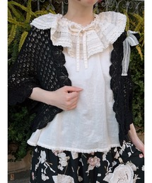 専用です！ピンクハウス半袖ブラウス 黒と白のチェック柄 フリル付き♡新品タグ付き ピンクハウス半袖ブラウス 黒と白のチェック柄 フリル付き♡新品