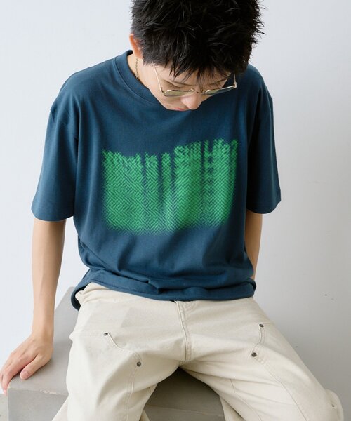 WHIMSIC(ウィムジック)の「【UNISEX】 ミラージュ シルクスクリーン プリントT(Tシャツ/カットソー・レディース・ネイビー/ホワイト・1/2)」の2枚目の写真
