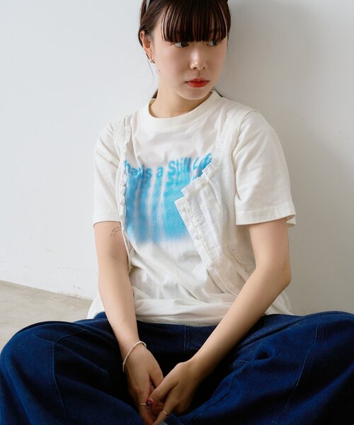 WHIMSIC(ウィムジック)の「【UNISEX】 ミラージュ シルクスクリーン プリントT(Tシャツ/カットソー・レディース・ネイビー/ホワイト・1/2)」の20枚目の写真