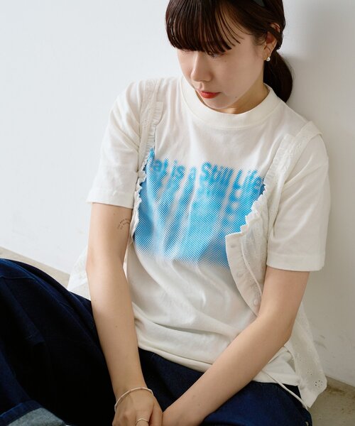 WHIMSIC(ウィムジック)の「【UNISEX】 ミラージュ シルクスクリーン プリントT(Tシャツ/カットソー・レディース・ネイビー/ホワイト・1/2)」の21枚目の写真