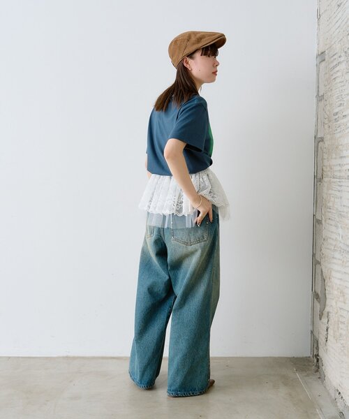 WHIMSIC(ウィムジック)の「【UNISEX】 ミラージュ シルクスクリーン プリントT(Tシャツ/カットソー・レディース・ネイビー/ホワイト・1/2)」の6枚目の写真