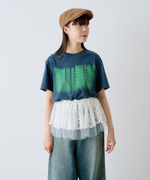 WHIMSIC(ウィムジック)の「【UNISEX】 ミラージュ シルクスクリーン プリントT(Tシャツ/カットソー・レディース・ネイビー/ホワイト・1/2)」の9枚目の写真