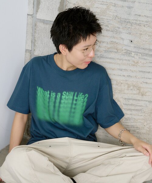 WHIMSIC(ウィムジック)の「【UNISEX】 ミラージュ シルクスクリーン プリントT(Tシャツ/カットソー・レディース・ネイビー/ホワイト・1/2)」の11枚目の写真