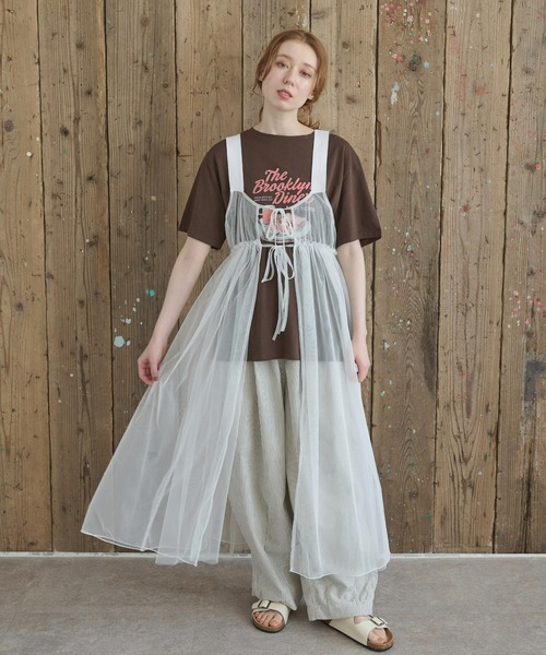 Crisp(クリスプ)の「モーニングプレートTシャツ(Tシャツ/カットソー・レディース・ブラウン/ホワイト・FREE)」の15枚目の写真