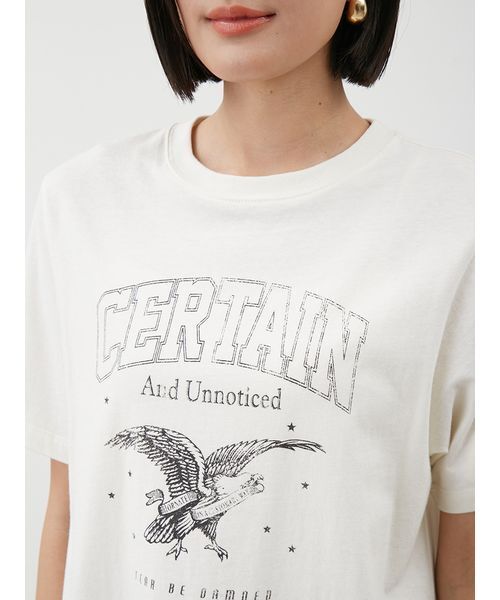 Mila Owen（ミラオーウェン）の「EAGLETシャツ（Tシャツ/カットソー・レディース・チャコールグレー/ライトブルー/ホワイト/ボルドー・0/1）」の6枚目の写真