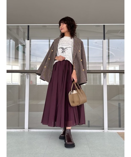 Mila Owen（ミラオーウェン）の「EAGLETシャツ（Tシャツ/カットソー・レディース・チャコールグレー/ライトブルー/ホワイト/ボルドー・0/1）」の18枚目の写真