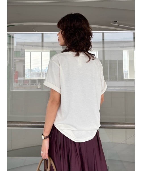 Mila Owen（ミラオーウェン）の「EAGLETシャツ（Tシャツ/カットソー・レディース・チャコールグレー/ライトブルー/ホワイト/ボルドー・0/1）」の17枚目の写真