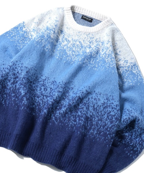 Starting Over（スターティングオーバー）の「アニマル グラデーション 総柄 プルオーバー クルーネック シャギーニット（ニット/セーター・メンズ・ベージュ/ブラック/ブラック×ホワイト/グレー/ネイビー/ブラック×グレー・M/L）」の12枚目の写真