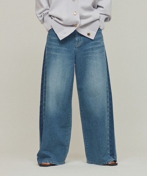 Johnbull（ジョンブル）の「JOHNBULL/ジョンブル サイドラインデニムパンツ / ワイドシルエット カーブデニム / JL253P10（デニムパンツ・レディース・ブラック/ネイビー・M/S）」の17枚目の写真