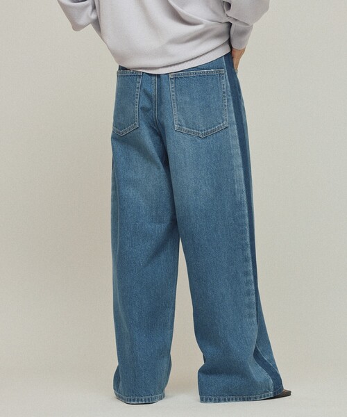 Johnbull（ジョンブル）の「JOHNBULL/ジョンブル サイドラインデニムパンツ / ワイドシルエット カーブデニム / JL253P10（デニムパンツ・レディース・ブラック/ネイビー・M/S）」の22枚目の写真