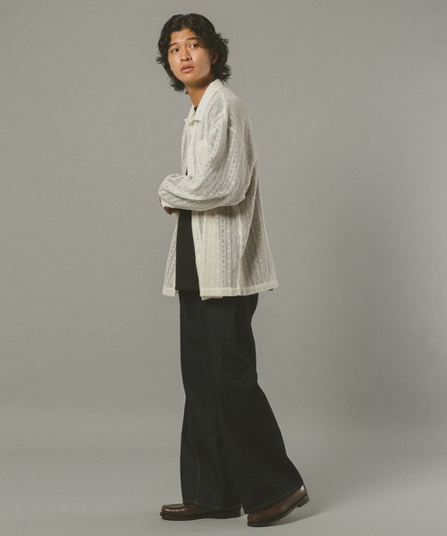 RAGEBLUE（レイジブルー）の「レースシアールーズシャツ（シャツ/ブラウス・メンズ・ブラック/ホワイト/ブラウン・MEDIUM/LARGE）」の5枚目の写真