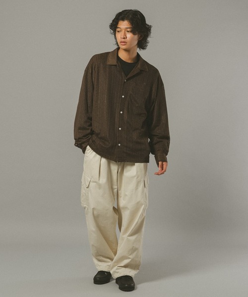 RAGEBLUE（レイジブルー）の「レースシアールーズシャツ（シャツ/ブラウス・メンズ・ブラック/ホワイト/ブラウン・MEDIUM/LARGE）」の11枚目の写真