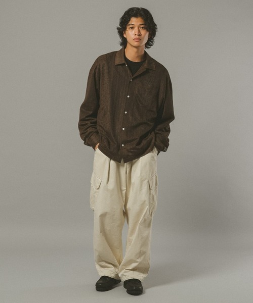 RAGEBLUE（レイジブルー）の「レースシアールーズシャツ（シャツ/ブラウス・メンズ・ブラック/ホワイト/ブラウン・MEDIUM/LARGE）」の13枚目の写真