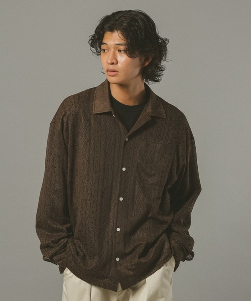 RAGEBLUE（レイジブルー）の「レースシアールーズシャツ（シャツ/ブラウス・メンズ・ブラック/ホワイト/ブラウン・MEDIUM/LARGE）」の15枚目の写真