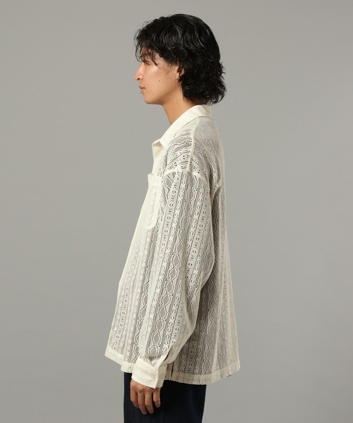 RAGEBLUE（レイジブルー）の「レースシアールーズシャツ（シャツ/ブラウス・メンズ・ブラック/ホワイト/ブラウン・MEDIUM/LARGE）」の17枚目の写真