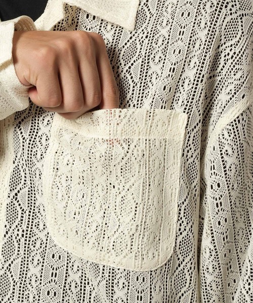 RAGEBLUE（レイジブルー）の「レースシアールーズシャツ（シャツ/ブラウス・メンズ・ブラック/ホワイト/ブラウン・MEDIUM/LARGE）」の20枚目の写真