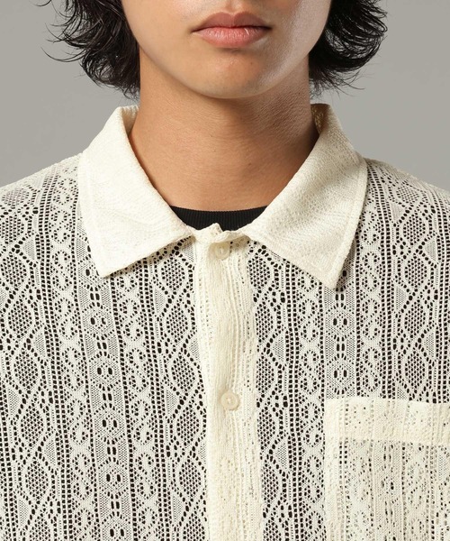 RAGEBLUE（レイジブルー）の「レースシアールーズシャツ（シャツ/ブラウス・メンズ・ブラック/ホワイト/ブラウン・MEDIUM/LARGE）」の21枚目の写真