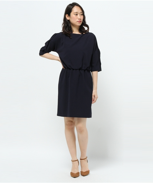 N.(N. Natural Beauty Basic)(エヌエヌナチュラルビューティーベーシック)の「テープフリルドルマンワンピース(ワンピース・レディース・ベージュ/ネイビー/グレー/ブラック・MEDIUM)」の8枚目の写真