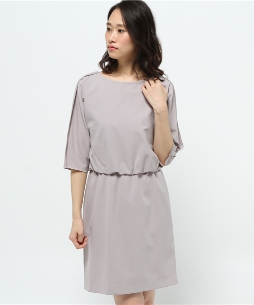 N.(N. Natural Beauty Basic)(エヌエヌナチュラルビューティーベーシック)の「テープフリルドルマンワンピース(ワンピース・レディース・ベージュ/ネイビー/グレー/ブラック・MEDIUM)」の14枚目の写真