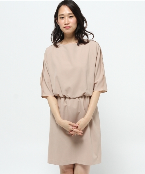 N.(N. Natural Beauty Basic)(エヌエヌナチュラルビューティーベーシック)の「テープフリルドルマンワンピース(ワンピース・レディース・ベージュ/ネイビー/グレー/ブラック・MEDIUM)」の15枚目の写真