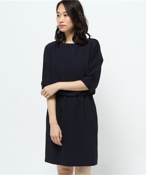 N.(N. Natural Beauty Basic)(エヌエヌナチュラルビューティーベーシック)の「テープフリルドルマンワンピース(ワンピース・レディース・ベージュ/ネイビー/グレー/ブラック・MEDIUM)」の16枚目の写真