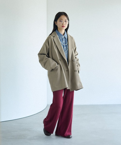 LEPSIM（レプシィム）の「12ゲージ総針フレアパンツ　571632（その他パンツ・レディース・ブラック/ワインレッド/ブラウン・FREE）」の5枚目の写真