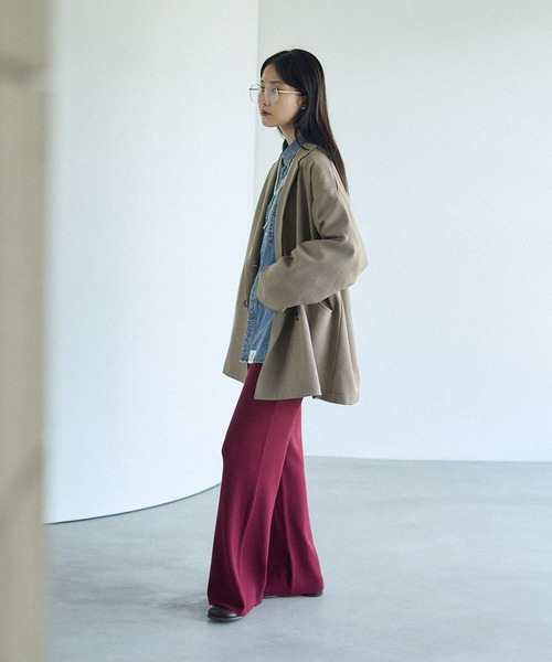 LEPSIM（レプシィム）の「12ゲージ総針フレアパンツ　571632（その他パンツ・レディース・ブラック/ワインレッド/ブラウン・FREE）」の6枚目の写真