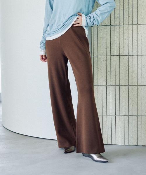 LEPSIM（レプシィム）の「12ゲージ総針フレアパンツ　571632（その他パンツ・レディース・ブラック/ワインレッド/ブラウン・FREE）」の7枚目の写真