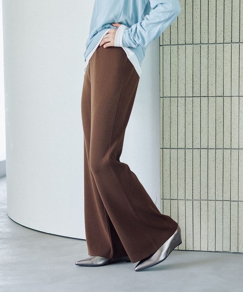 LEPSIM（レプシィム）の「12ゲージ総針フレアパンツ　571632（その他パンツ・レディース・ブラック/ワインレッド/ブラウン・FREE）」の8枚目の写真