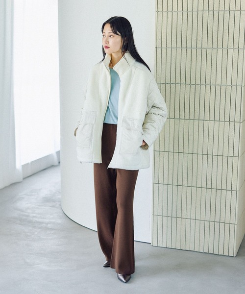 LEPSIM（レプシィム）の「12ゲージ総針フレアパンツ　571632（その他パンツ・レディース・ブラック/ワインレッド/ブラウン・FREE）」の13枚目の写真