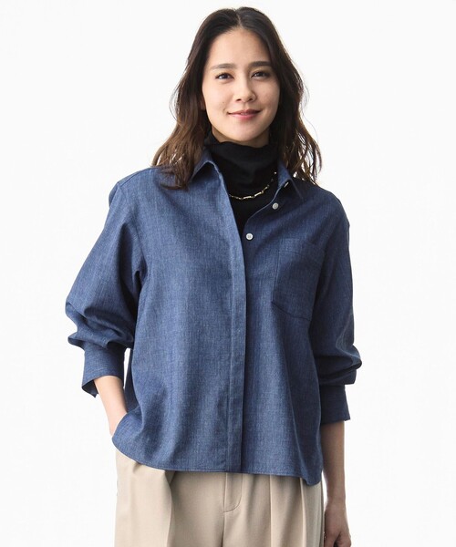 自由区(ジユウク)の「シアーツイストインナー トップス(Tシャツ/カットソー・レディース・ブラック系/グレー系/アイボリー系・32)」の2枚目の写真