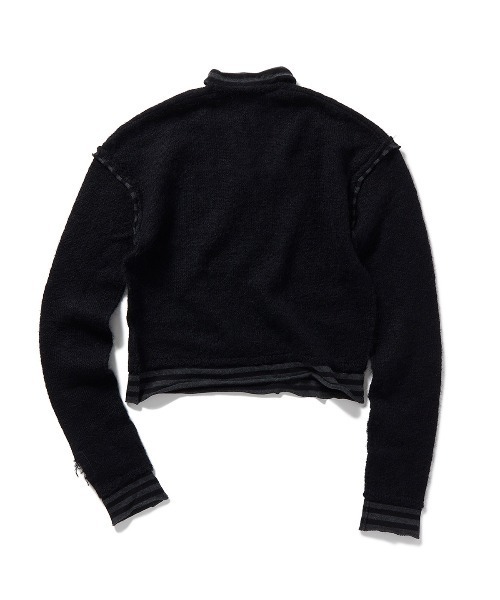 PERVERZE Double Mohair Cropped Top ブラック Stripe Patch Mohair Top（ニット/セーター）｜PERVERZE（パーバーズ
